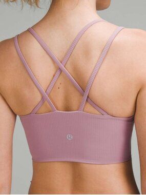 Lululemon NWOT Like a Cloud Ribbed Longline Bra B/C Cup Rose Blush